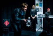 Piotr Mirowski, Sarah Davies and Boyd Branch at the Edinburgh International Improv Festival, 1 March 2020. Credits: Eleanora Briscoe.
