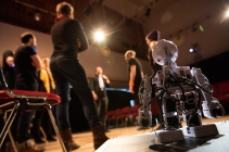 Artificial Intelligence Improvisation by Improbotics at the Attenborough Arts Centre, Leicester Comedy Festival 2022 – Photo by Stuart Hollis